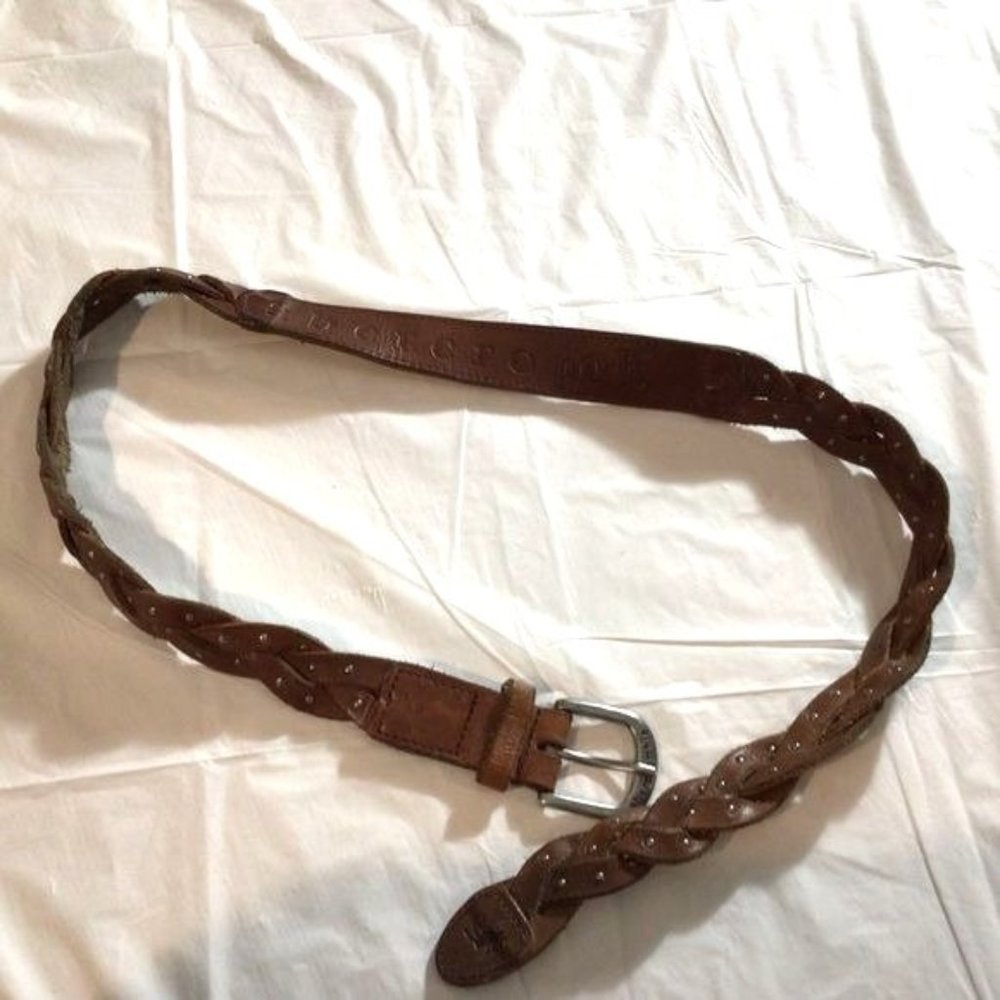 Abercrombie leather braided belt size s/m length is approx 35”, width 1 1/2 “ - Picture 2 of 5
